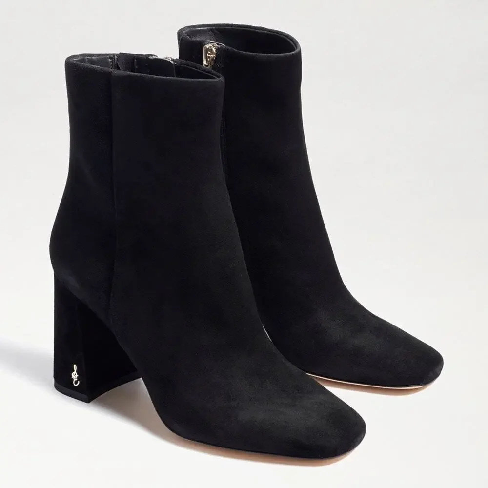 Sam Edelman Black Suede Codie Square Toe Bootie